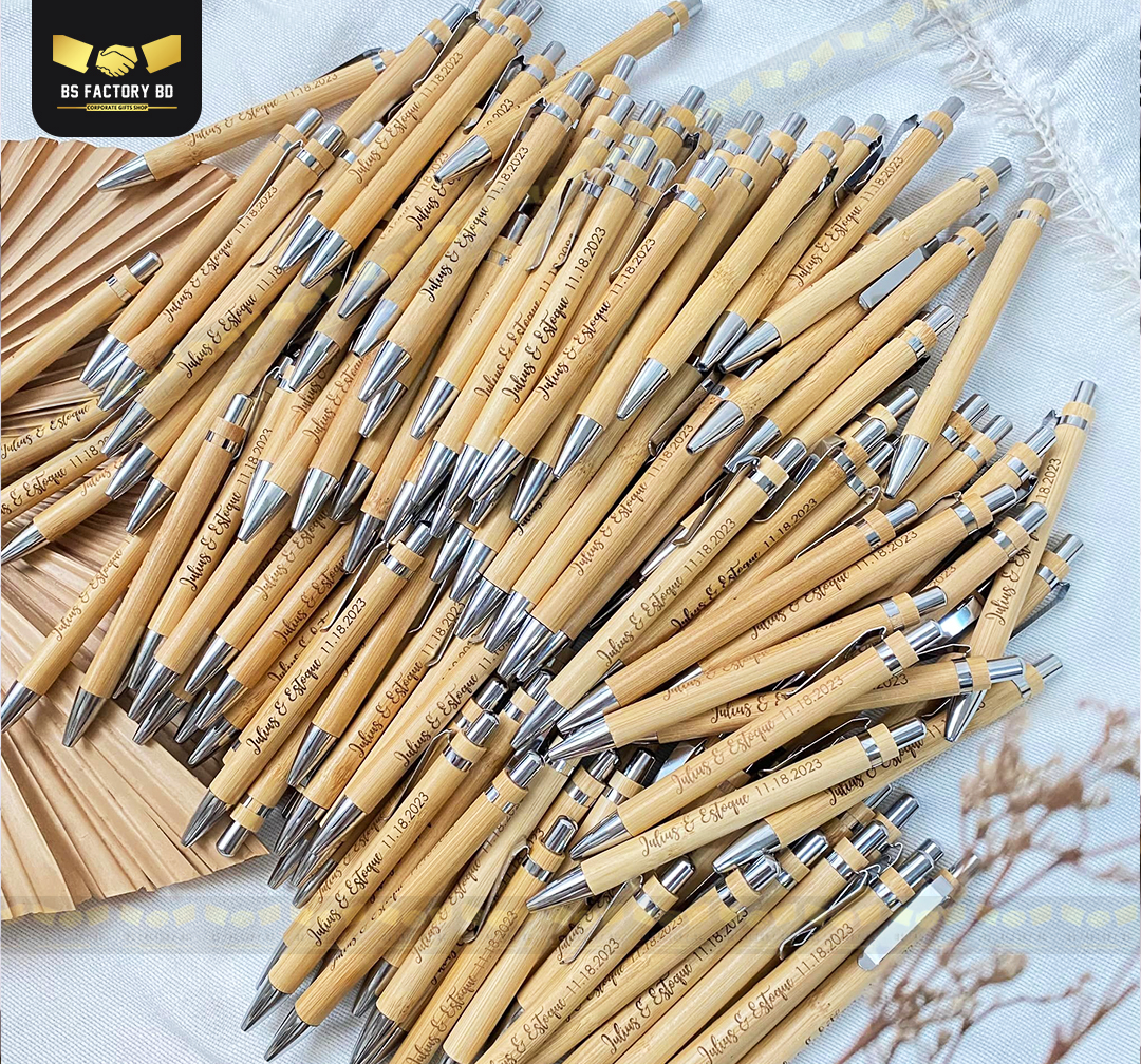 Corporate Customized Bamboo Pen - Image 2