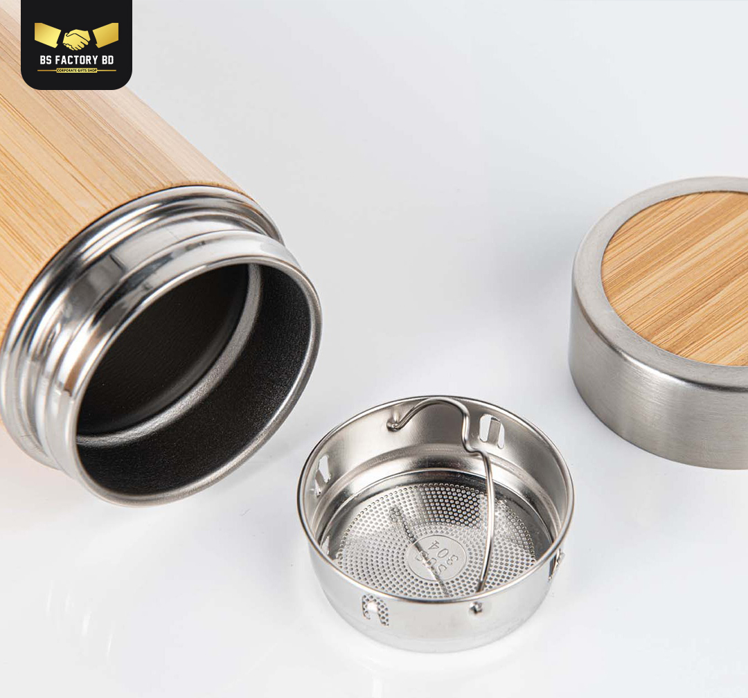 Corporate Customized Bamboo Thermal Flask - Image 2