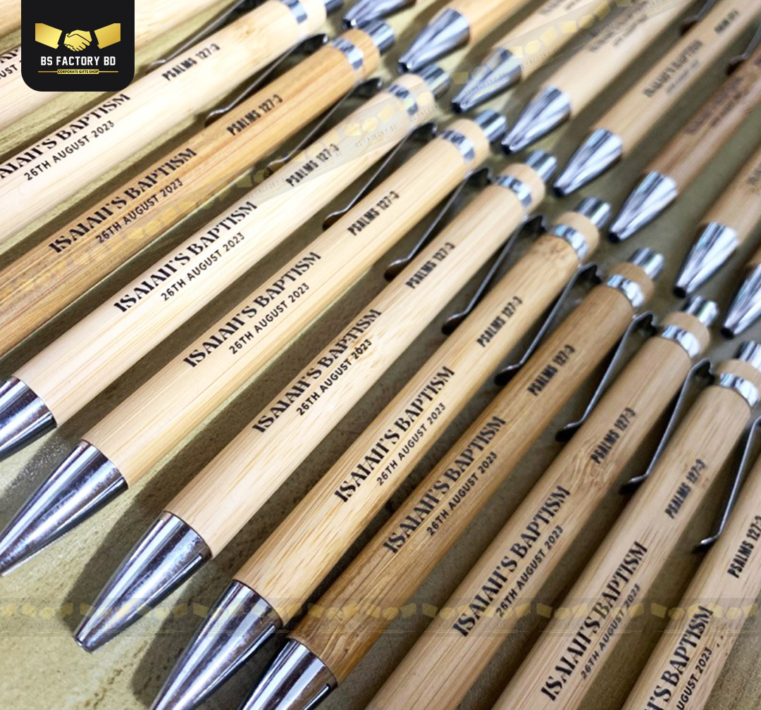 Corporate Customized Bamboo Pen - Image 4