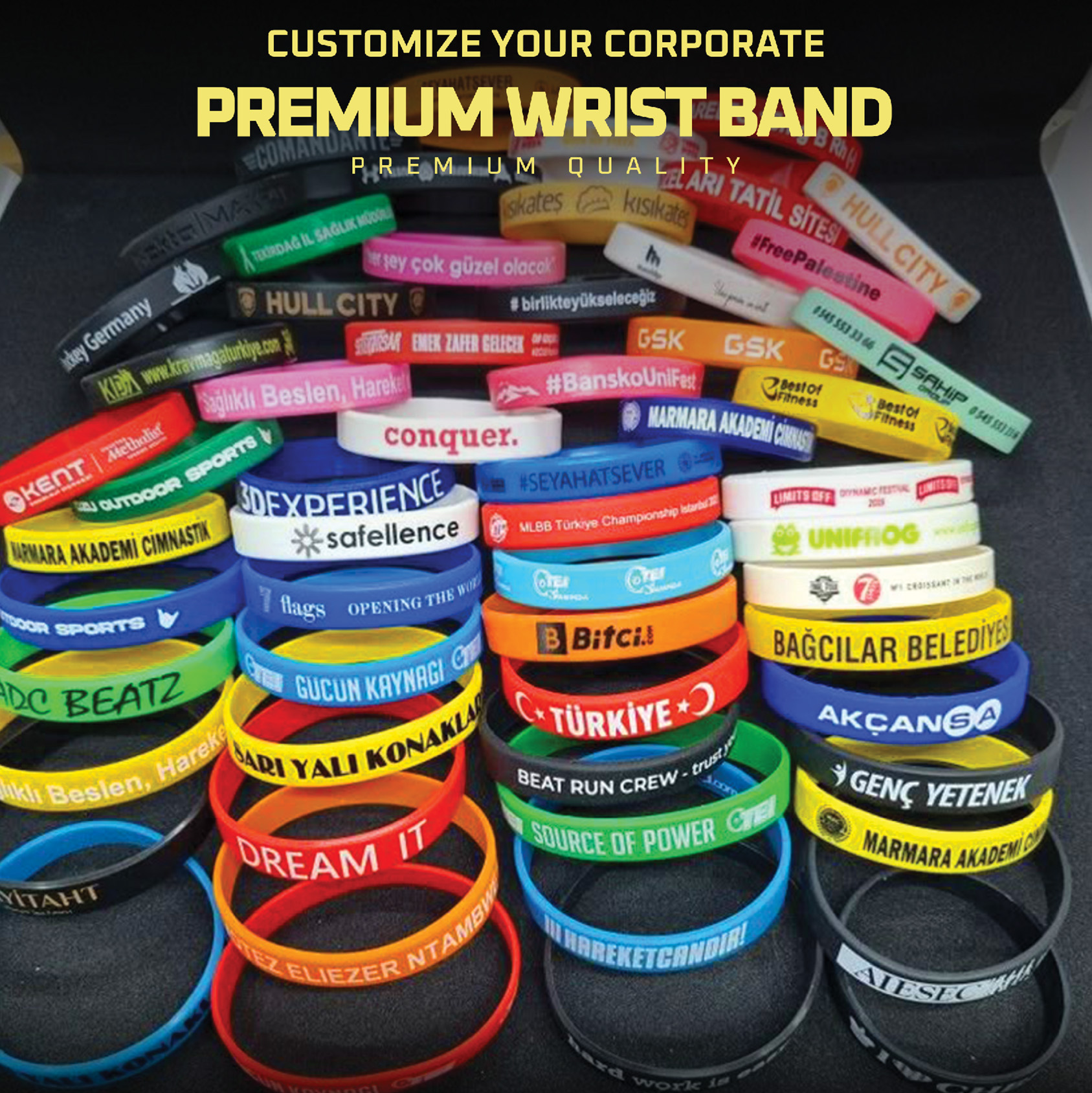 Corporate Customized Rubber Wrist Band