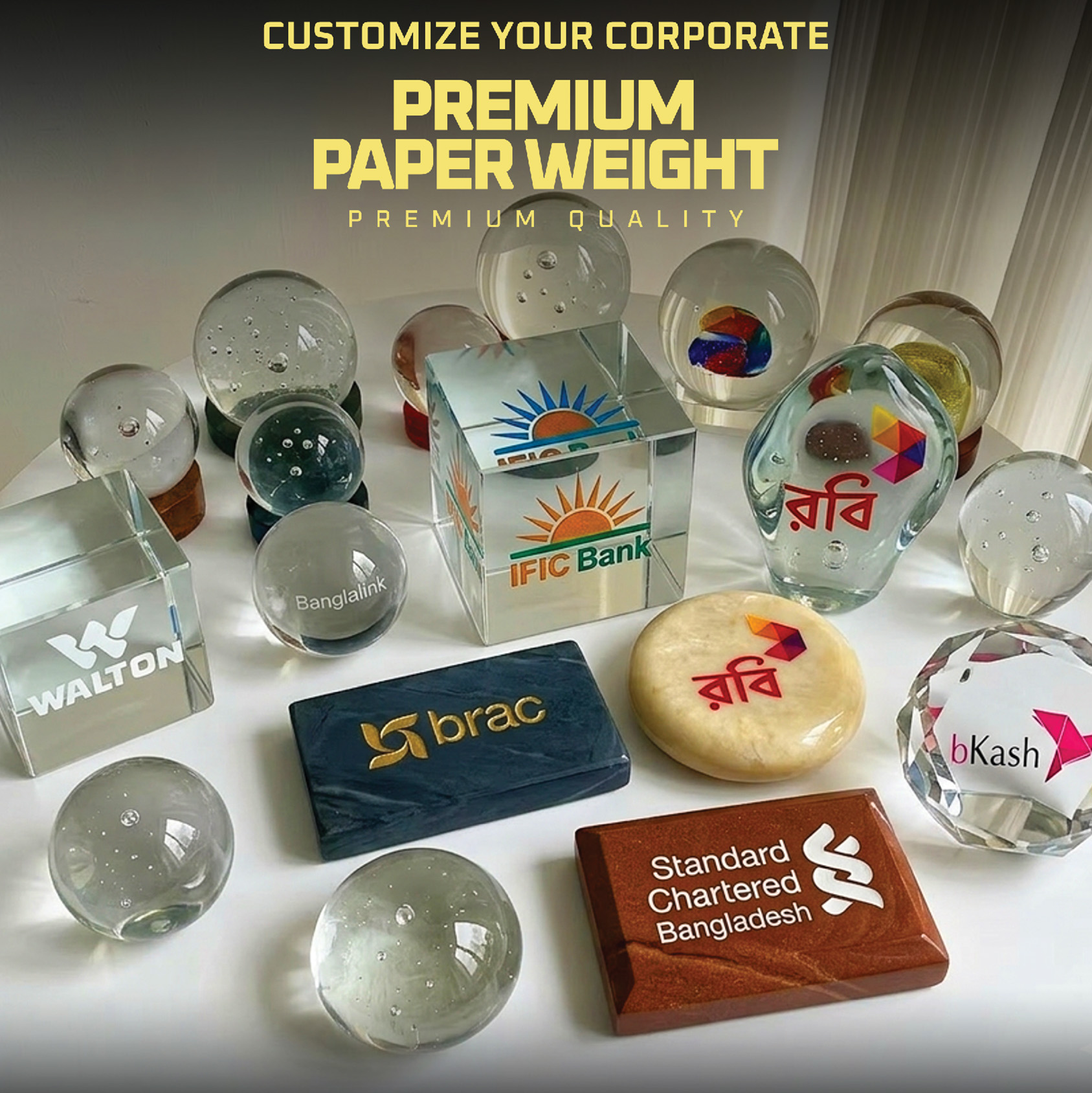 Corporate Customized Acrylic Paper Weight
